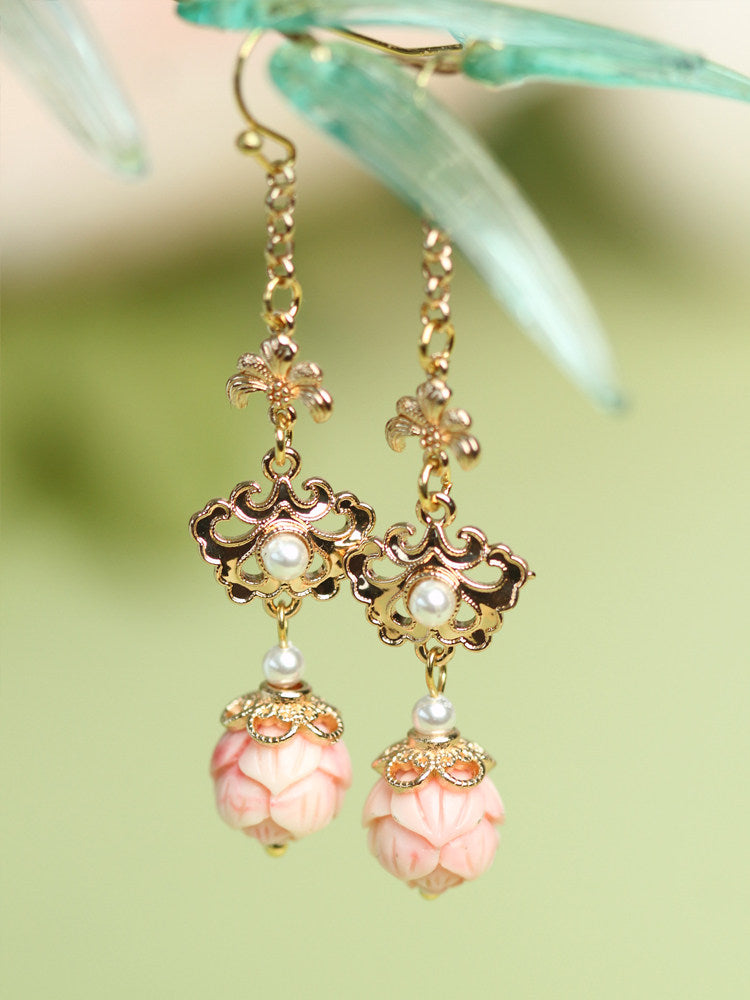Regal Rose Earrings | Hanfu Jewelry