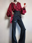 Ouji Lolita V-Line Backless Blouse & Slight Flare Pants