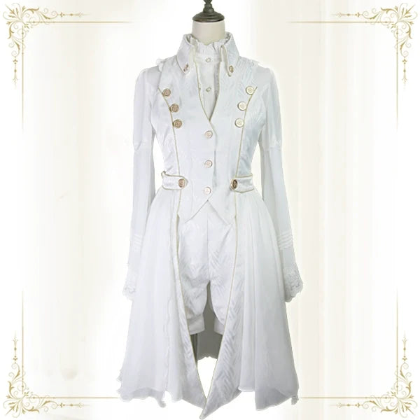 Snow Shadow - Long Sleeveless Ouji Lolita Coat