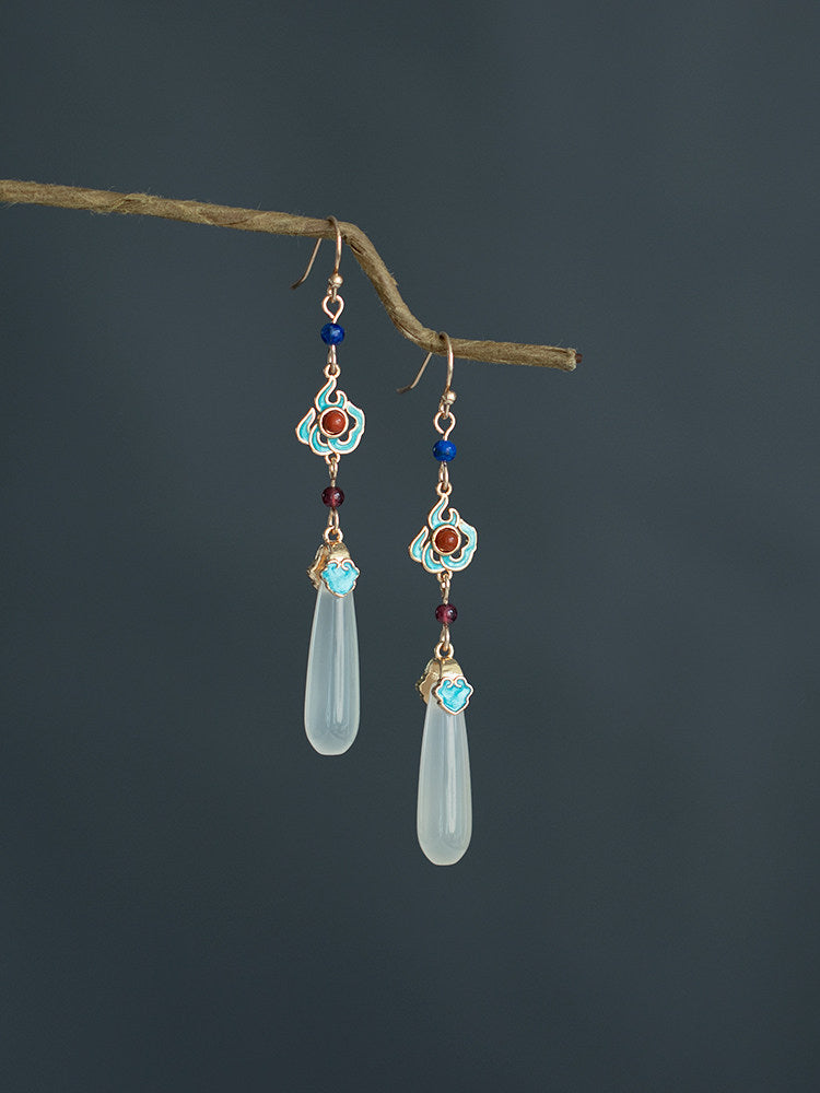 Water Droplets Antique Earrings | Hanfu Jewelry