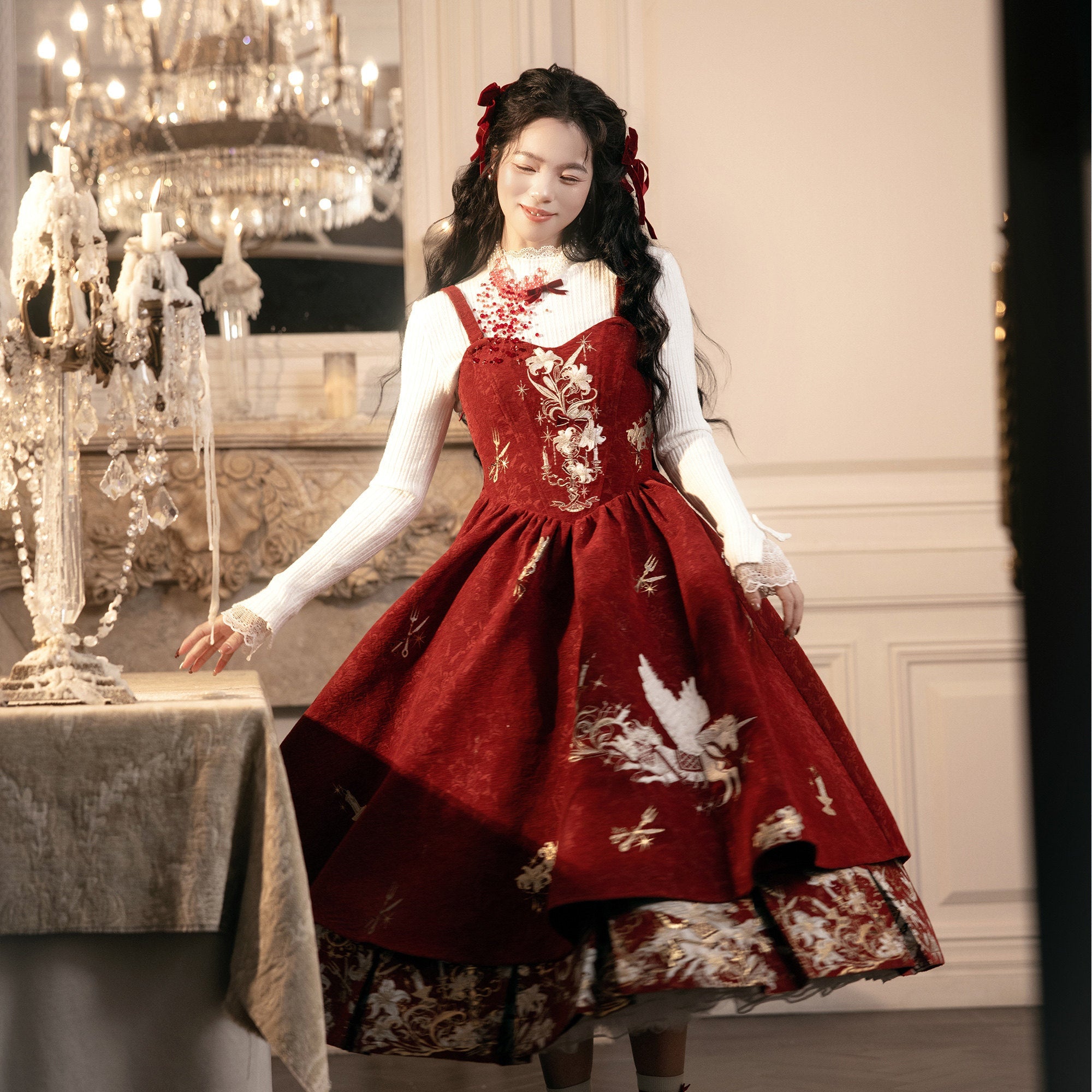 Neo Chinese New Year Cloak & Dress | Candlelight Dinner