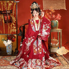 Ming Dynasty Chinese Wedding Hanfu with Xiapei & Mamian Skirt | Double Happiness 上囍