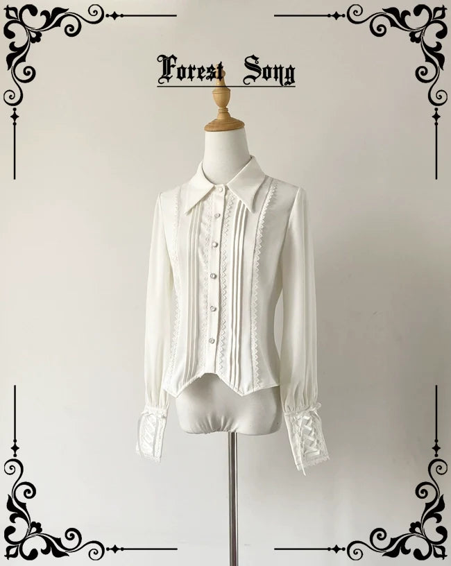 Griffin's Appointment - Vintage Lolita Shirt Pointed Collar
