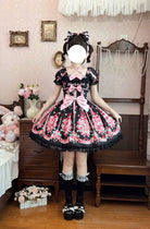 Strawberry Chef - Printed Old School Lolita Dress, Detachable Bows