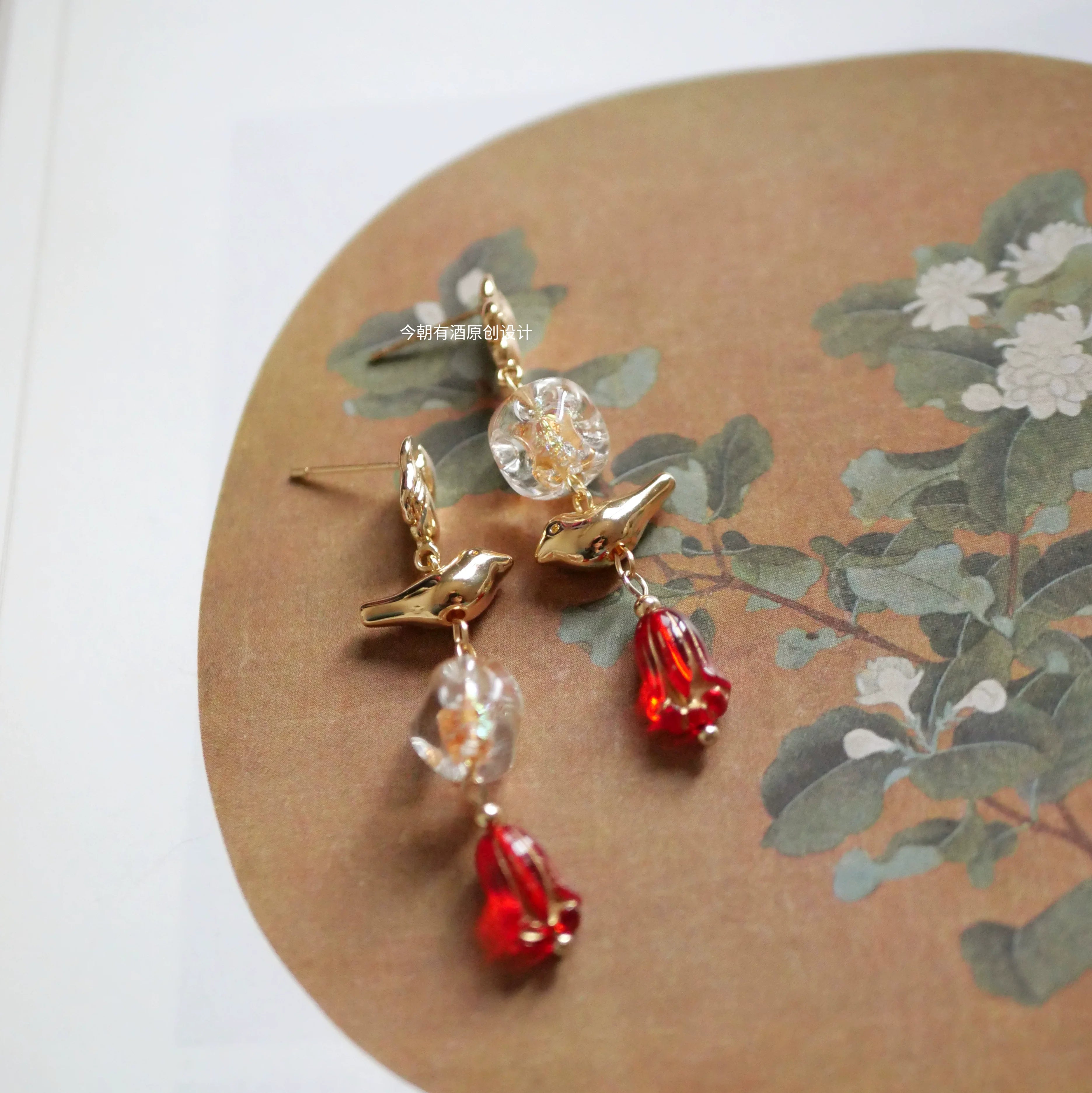 Budding Birds Oriental Chinese Earrings | Hanfu Jewelry