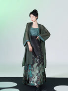 Chinese Blouse & Mamian Skirt Outfit | Peacock Feather 青羽