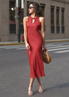 Crimson Flame | Leopard Midi Modern Qipao Dress (赤焰)