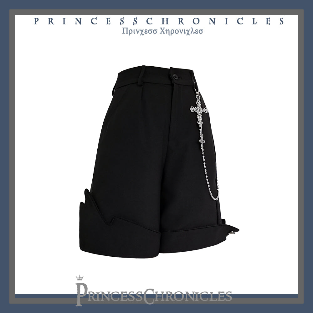 Red Shadow - Retro Black Ouji Fashion Shorts