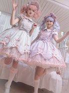 Sweet Diary SP - Vintage Lolita Jumper Dress Petal-like Hem JSK Headdress Set