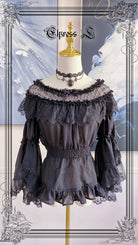 Universal Black White Chiffon Lolita Blouse