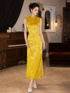 Sleeveless Floral Long Cheongsam | Empress