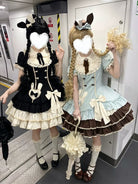 Creamy Bud - Old School Lolita OP Dress, Bunny Ear Heart Accent