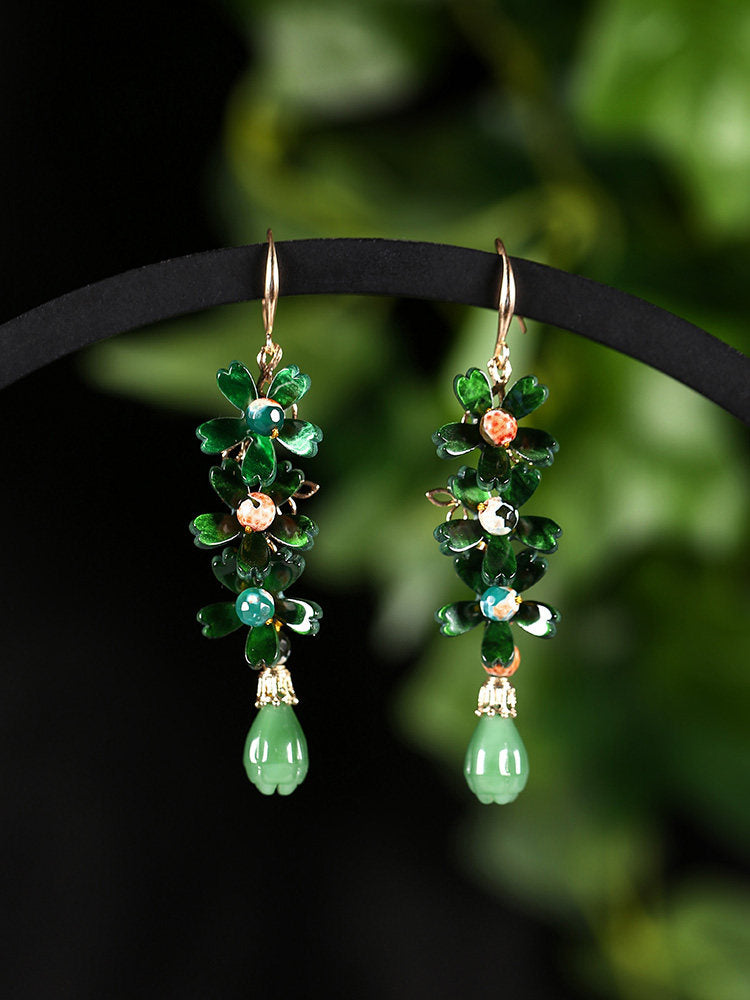 Blooming Emerald Earrings | Cheongsam Jewelry