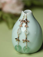 Aventurine Jade Ring Earrings | Hanfu Jewelry