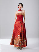 Festive Chinese Style Bustier for Engagement, Tea Ceremony or New Year - Golden Treasure 金匣奇珍