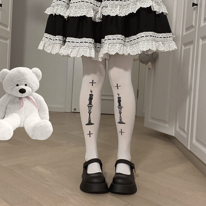 Gothic Lolita 80D Velvet Pantyhose