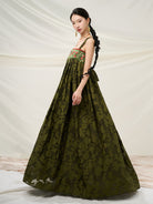 New Chinese Style Embroidered Summer Flower Dress - Forest Glow 挂绿