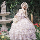 Rose Letter - Gorgeous Lolita JSK Princess Dress Chiffon Floral Printed Blue Dress