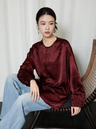 New Chinese Style Crew Neck Drape Shirt - Qinmo 琴默