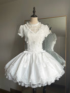 Cross Order - Gothic Lolita OP Dress, Lace Hem & Cross