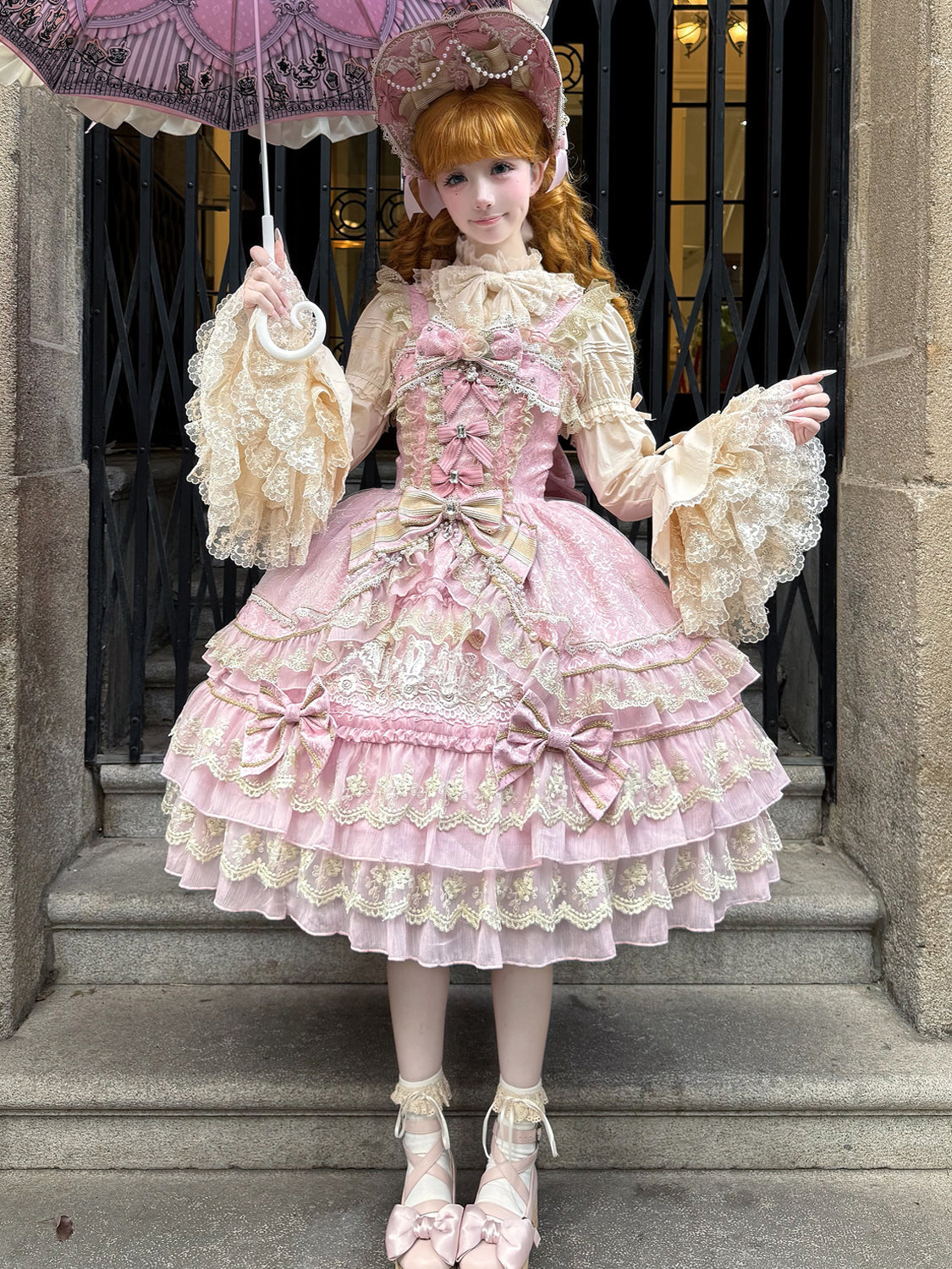 Gem Crown - Gorgeous Sweet Lolita JSK Suit, Tiered Ruffles and Lace