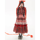 SOS MEME CLUB - Vintage Lolita OP Dress Red Lolita Plaid Dress for Spring Summer