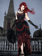 Bone Rot Bloom - Gothic Lolita Embroidered Camisole & Drawstring Lift-up Hem Skirt