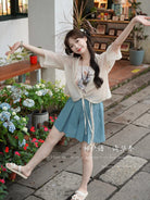 Qihua Juan 绮华卷 Scroll of Splendor Modernized Song Dynasty Moxiong Tank Top & Pleated Shorts Set