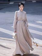 New Chinese Style Wuxia Style Collared Dress - Gongchaosheng 共潮生