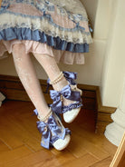 Ribbon Anthem - Wedding Classic Lolita Heels, Detachable Bow & Pearl Ribbon