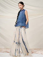 New Chinese Style Tie Dye High Waist Wide Leg Pants - Lanji 揽霁