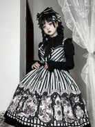 Gothic Lolita Black and White Striped JSK Set