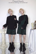 As I Sink West - Retro Ouji Lolita Prince Style Black Blouse