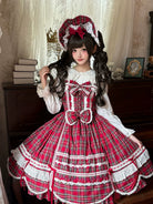 Plaid Petal Bunny - Old School Lolita Plaid JSK Dress, Side Pockets