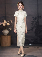 Short Sleeve Floral Midi Cheongsam | Ink