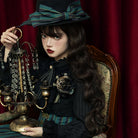 Stripped Lolita Headband Veil Hat Clip Necklace