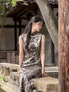 Sleeveless Satin Long Cheongsam | Chuwen