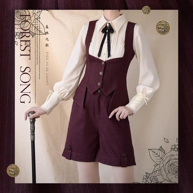 Griffin's Appointment - Ouji Lolita Striped Shorts Vintage Lolita Shorts