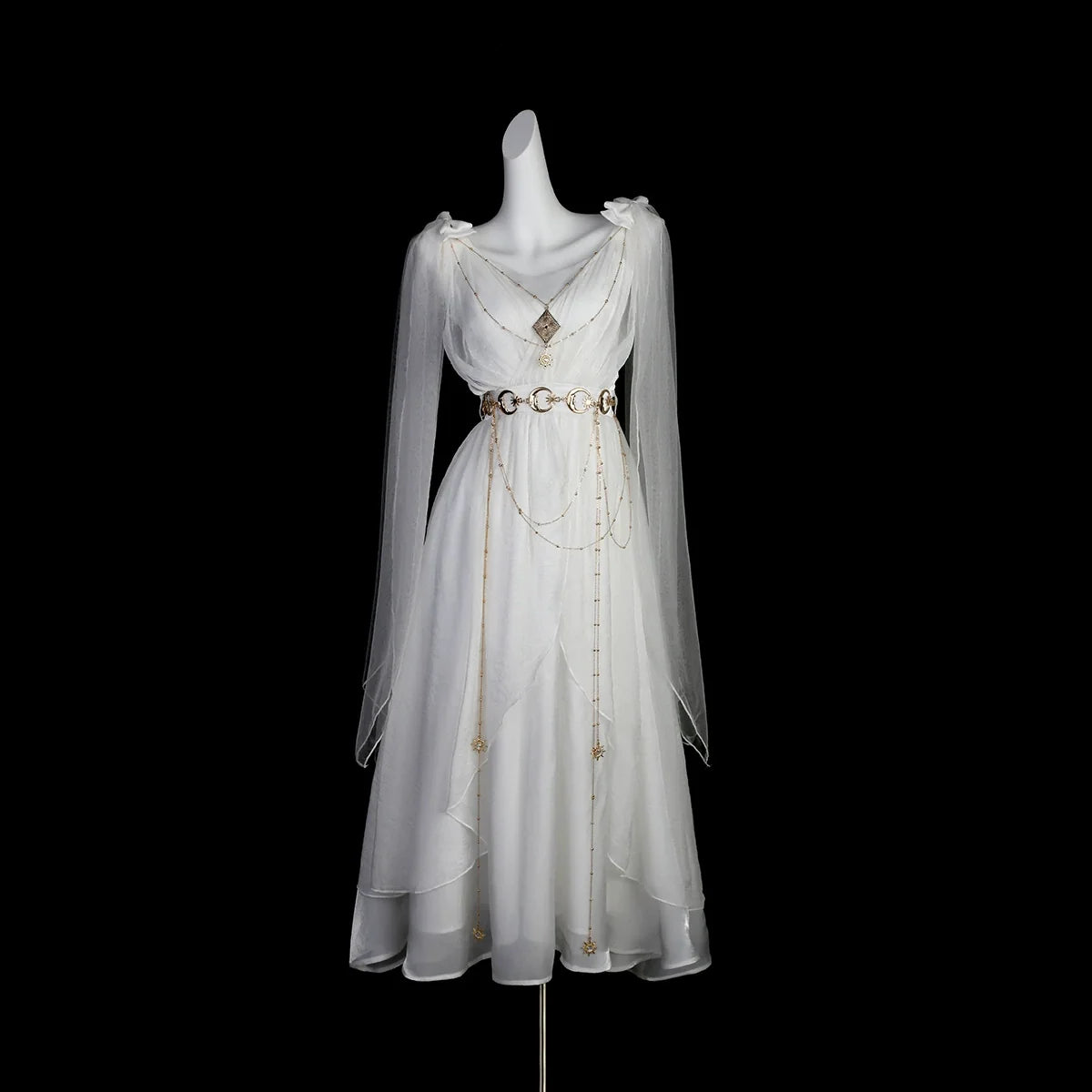 Divine - Elegant Greek Mythology Style Lolita JSK Irregular Hem White JSK Dress