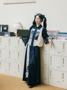Ming Dynasty Modern Hanfu Bijia with Wide Leg Pants - Osmanthus Branch 蟾宫折桂