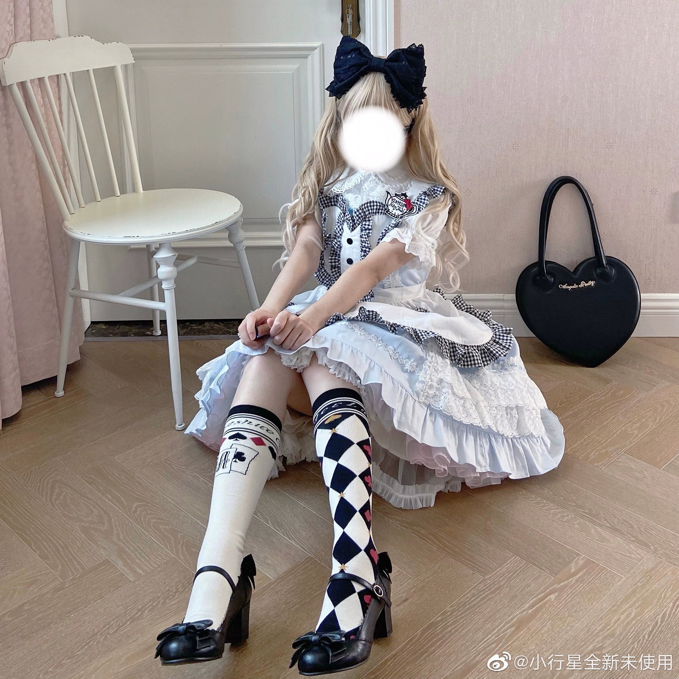 Daily Lolita Cotton Asymmetric Print Socks