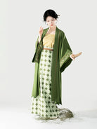 Song Dynasty Modern Hanfu Set with Changgan Temple Beizi and Spiral Skirt - Yuhuacui 玉华翠 (Preorder)