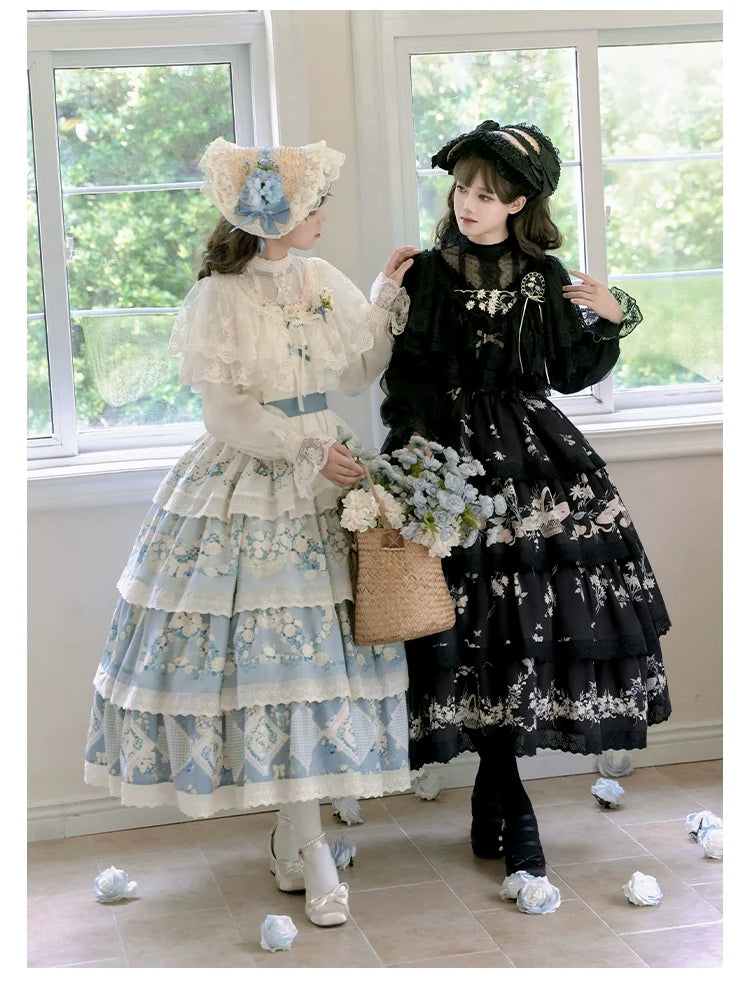 Letter and Poetry - Classic Lolita JSK Suit Four-tiered Twins Dress