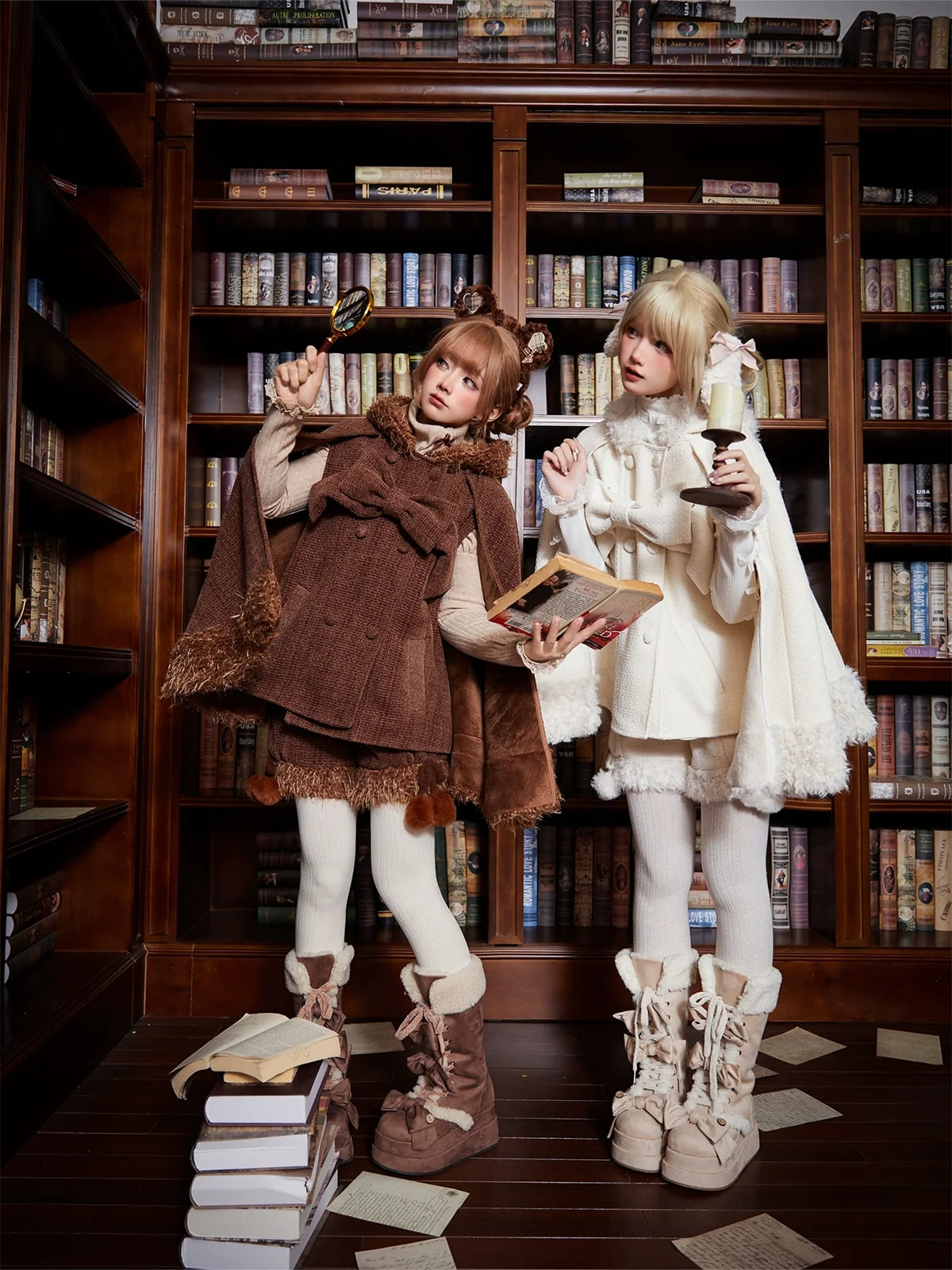 Rabbit & Bear - Winter Kawaii Lolita Cape and Shorts