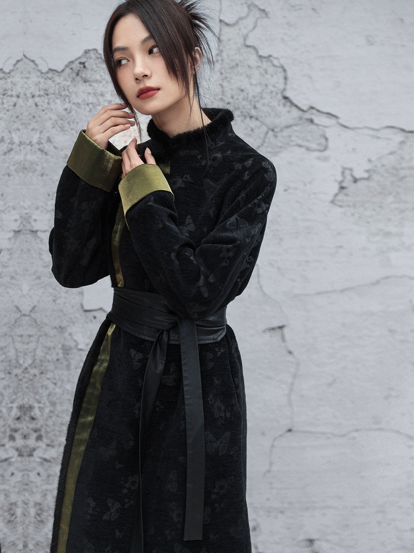 New Chinese Style Vintage Contrasting Nomadic Long Dress