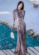 Violet Mist | Modern 2-Piece Qipao Dress (生紫烟)