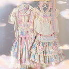 Starry Pudding Bear - Sweet Lolita Bear Printed JSK & OP Dress