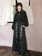 New Chinese Style Gold Snake Pattern Wide Leg Pants - Shengqing 升卿