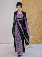 Song Dynasty Modern Hanfu Long Cardigan and Spiral Skirt - Lily Cards 百合卡牌 (Preorder)