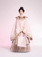 Ming Dynasty Traditional Hanfu Set & Mamian Skirt | Golden Peony Feathers 金丝粉羽